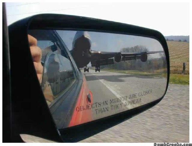 Objects in mirror are closer